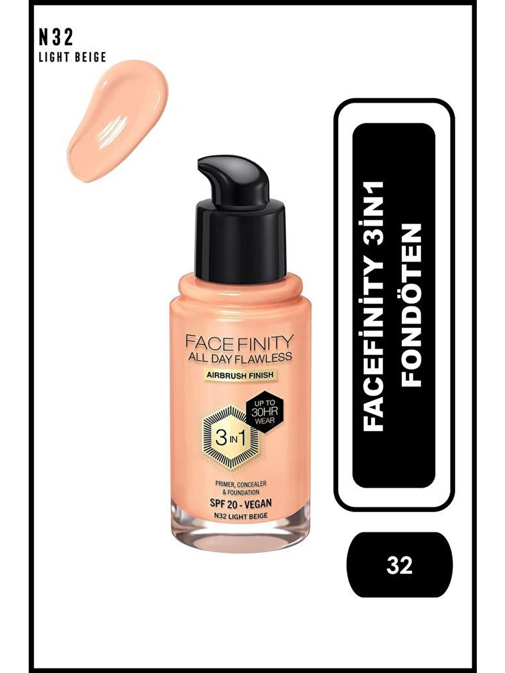 Max Factor Facefinity 3İn1 Fondöten No: 32 Light Beige
