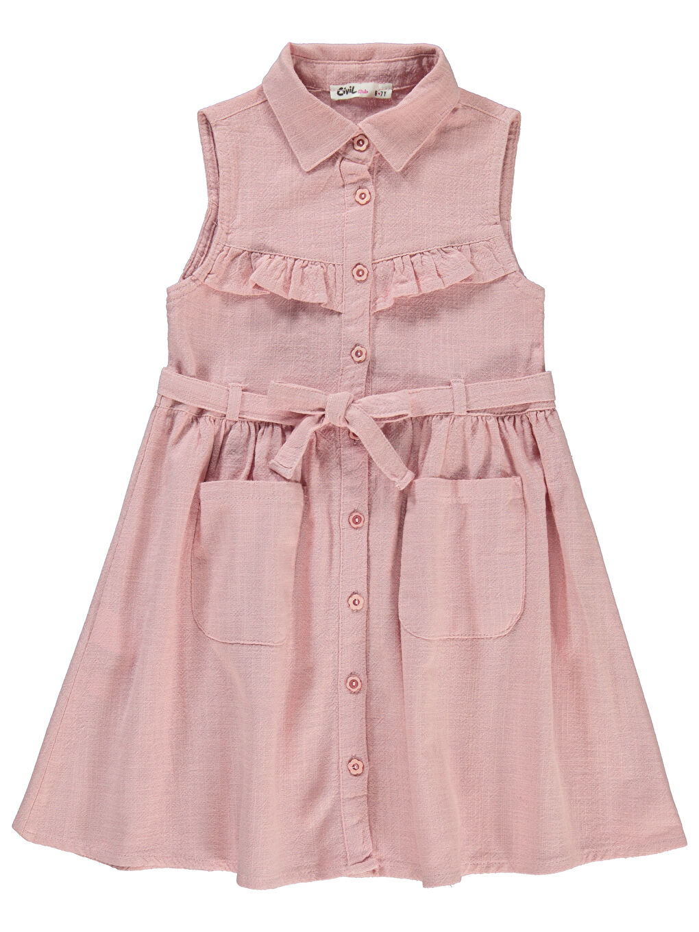 Pembe Girls Kız Çocuk Elbise 6-9 Yaş Pudra