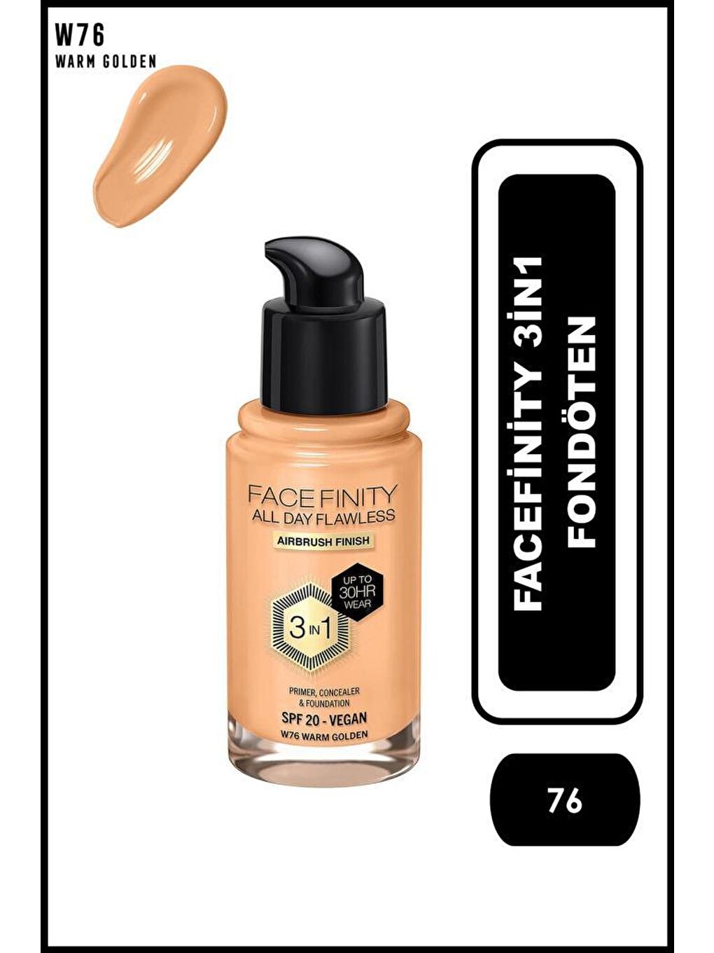 Max Factor Facefinity 3İn1 Fondöten No: 76 Warm Golden