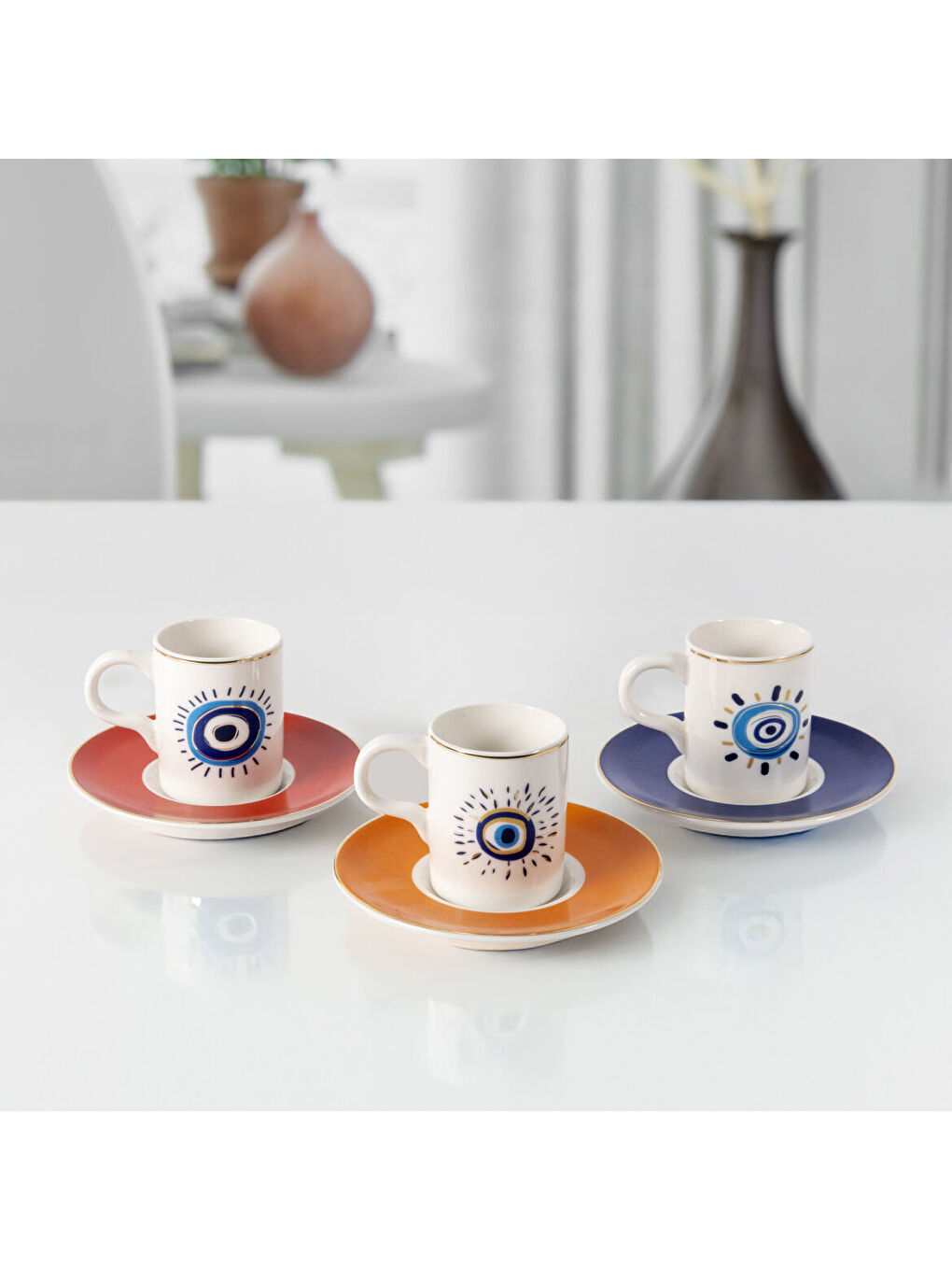 Ekru Camelia 12 Parça 6 Kişilik Kahve Takımı 6705 Nazar