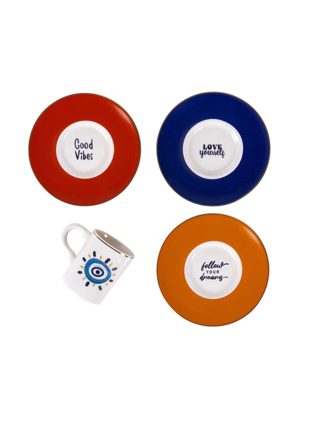 Ekru Camelia 12 Parça 6 Kişilik Kahve Takımı 6705 Nazar-2