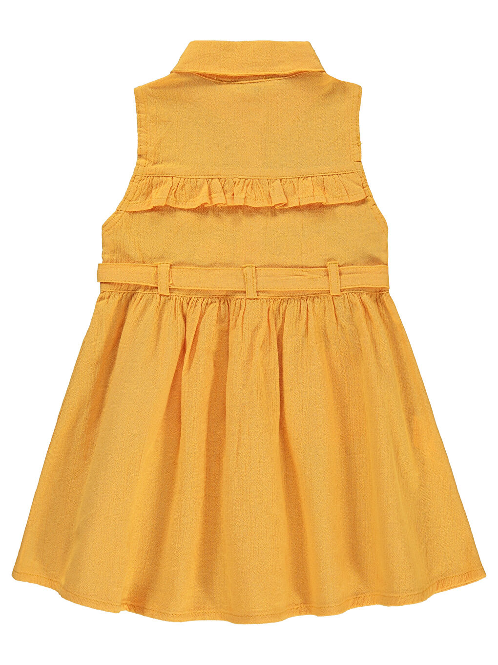 Kahverengi Girls Kız Çocuk Elbise 2-5 Yaş Hardal-1