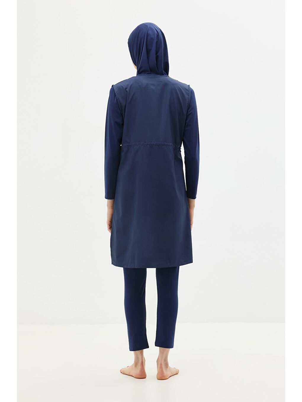 Uzun Tam Kapalı Tesettür Mayo C13075 Koyu Lacivert-6