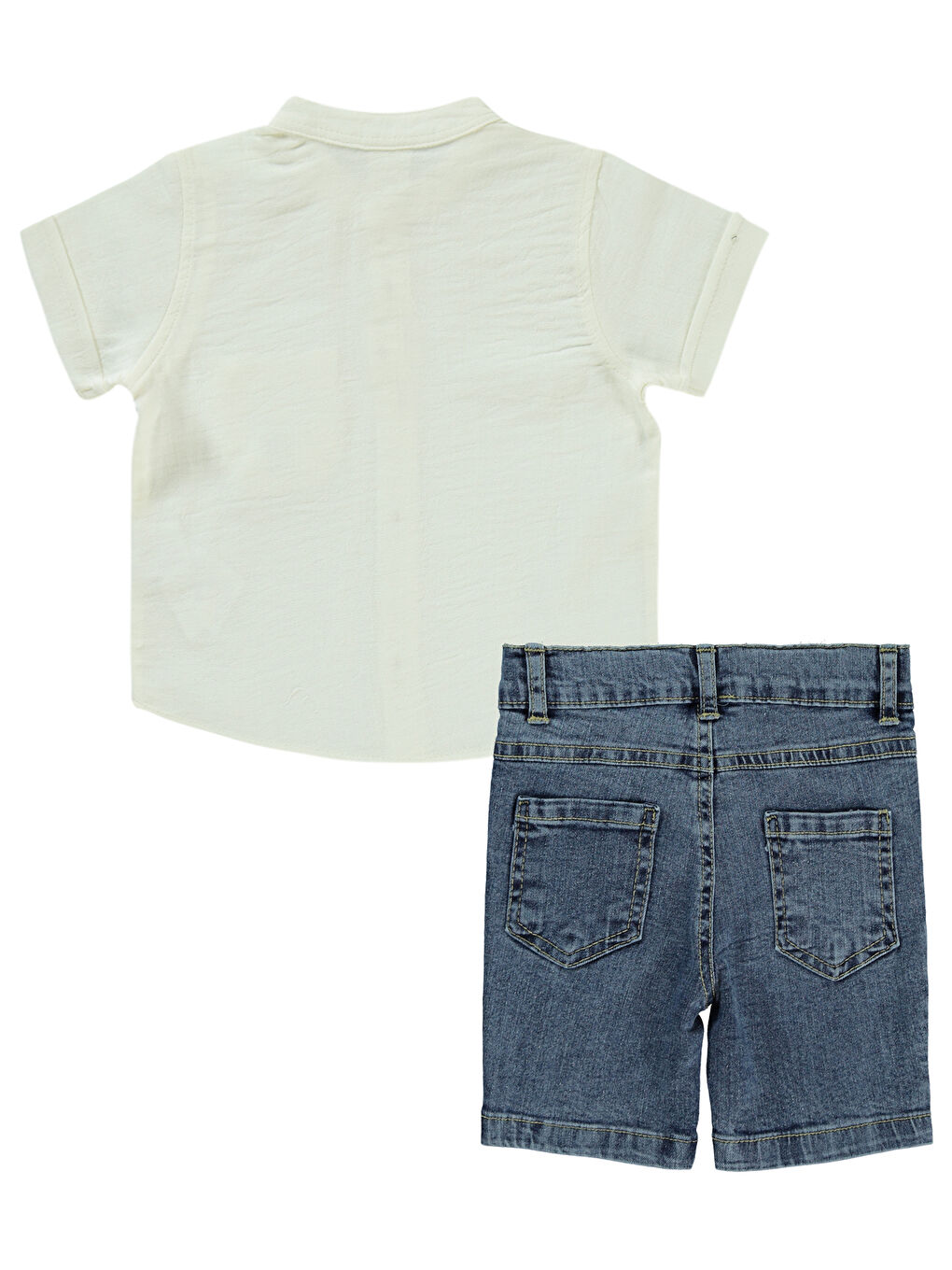 Baby Erkek Bebek Şortlu Takım 6-18 Ay Beyaz-1