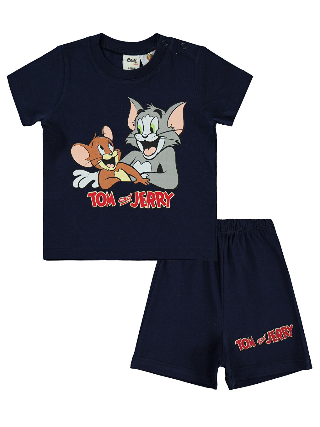 Tom and Jerry Erkek Bebek Takım 6-18 Ay Lacivert
