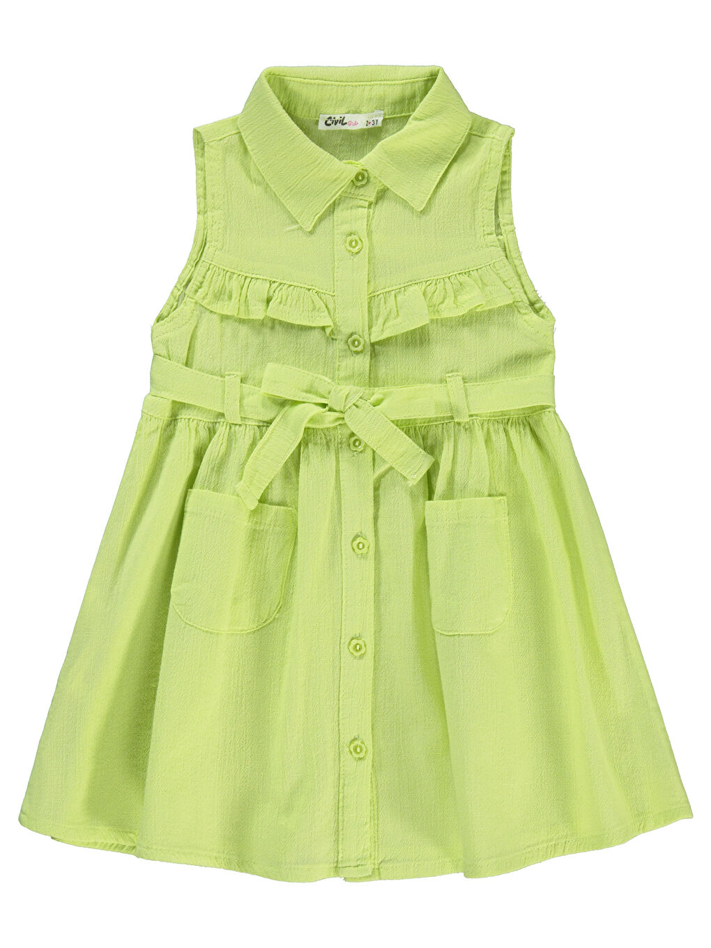 Girls Kız Çocuk Elbise 2-5 Yaş Sarı