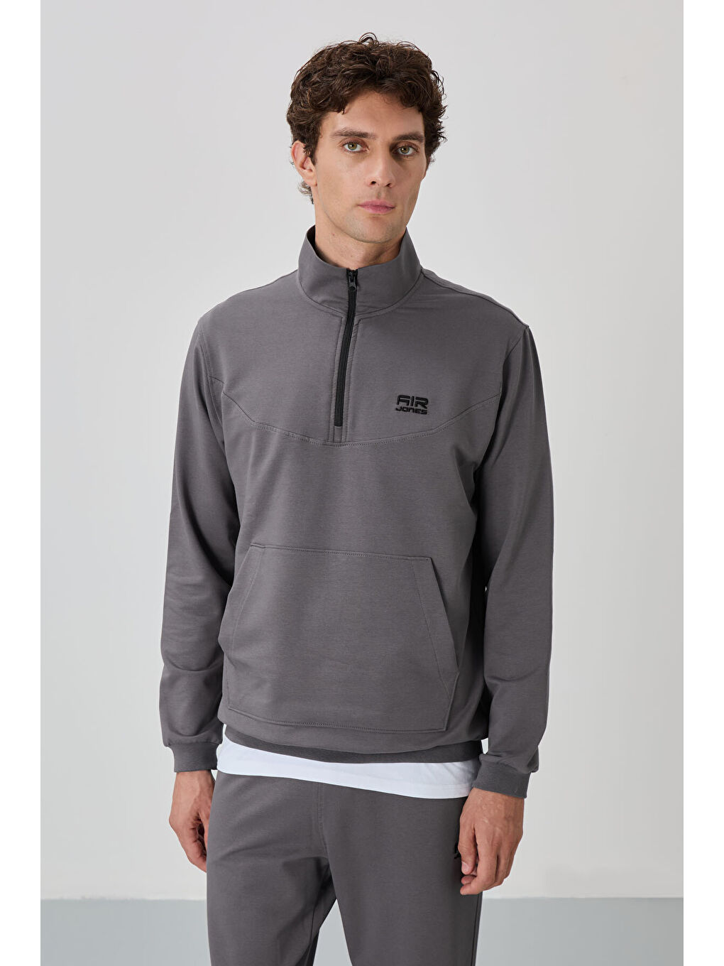 Herbert Koyu Gri  Dik Yaka Eşofman Takım - 85233-1