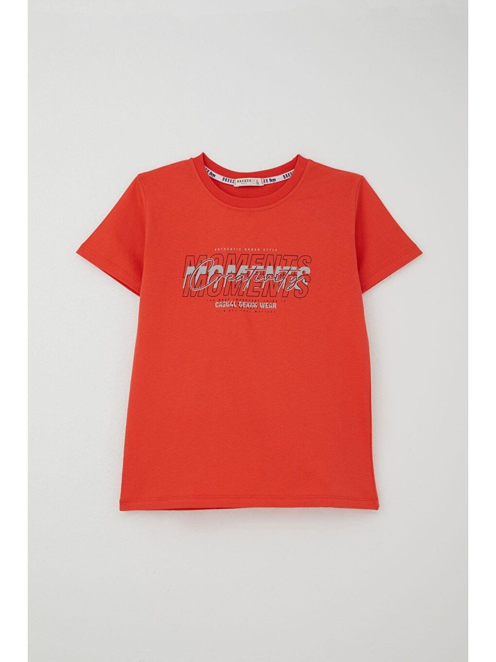 Kırmızı Erkek Çocuk Şortlu Takım Yazı Baskılı Beli Lastikli Narçiçeği (8-14 Yaş)-4