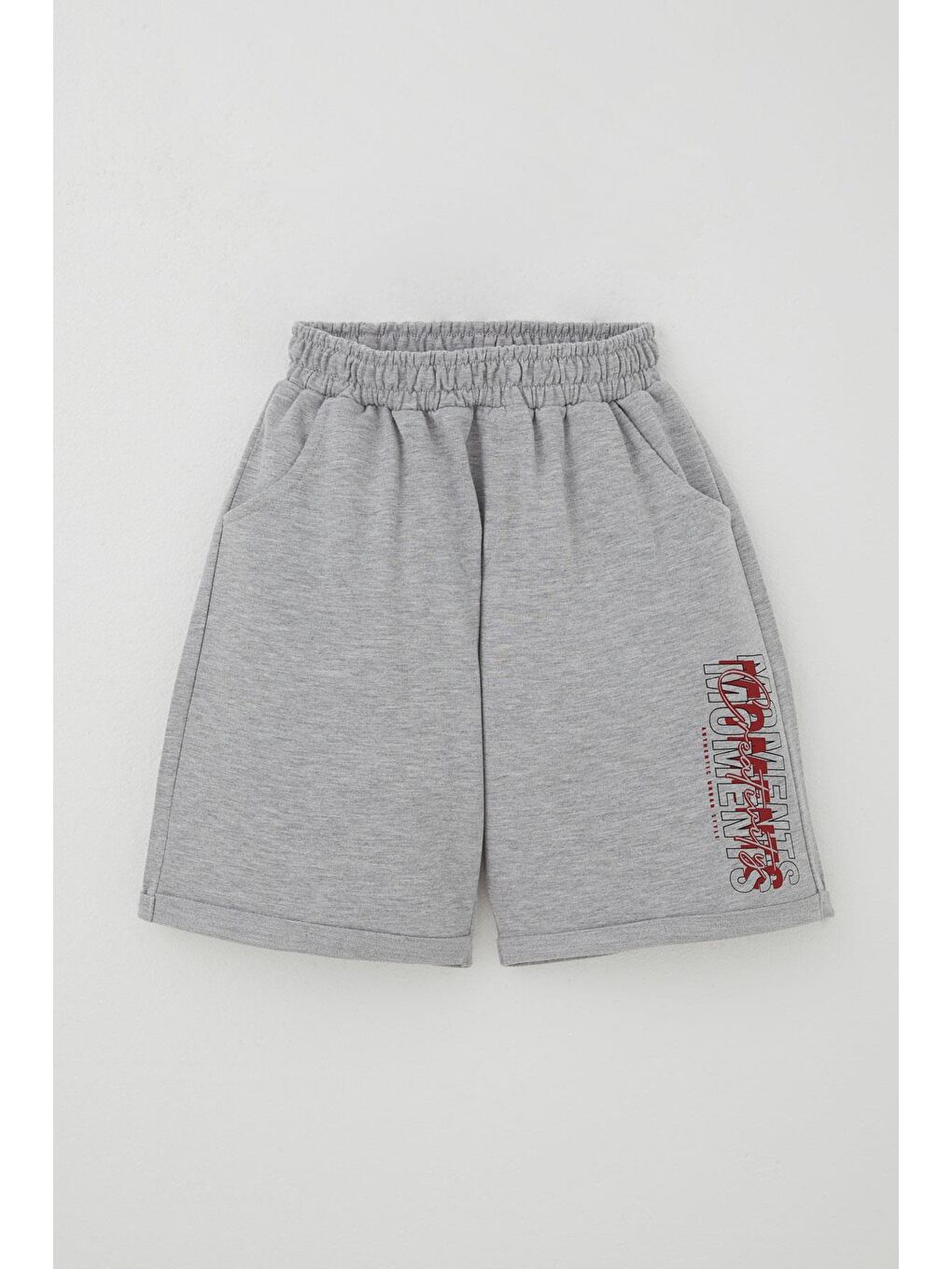 Kırmızı Erkek Çocuk Şortlu Takım Yazı Baskılı Beli Lastikli Narçiçeği (8-14 Yaş)-5