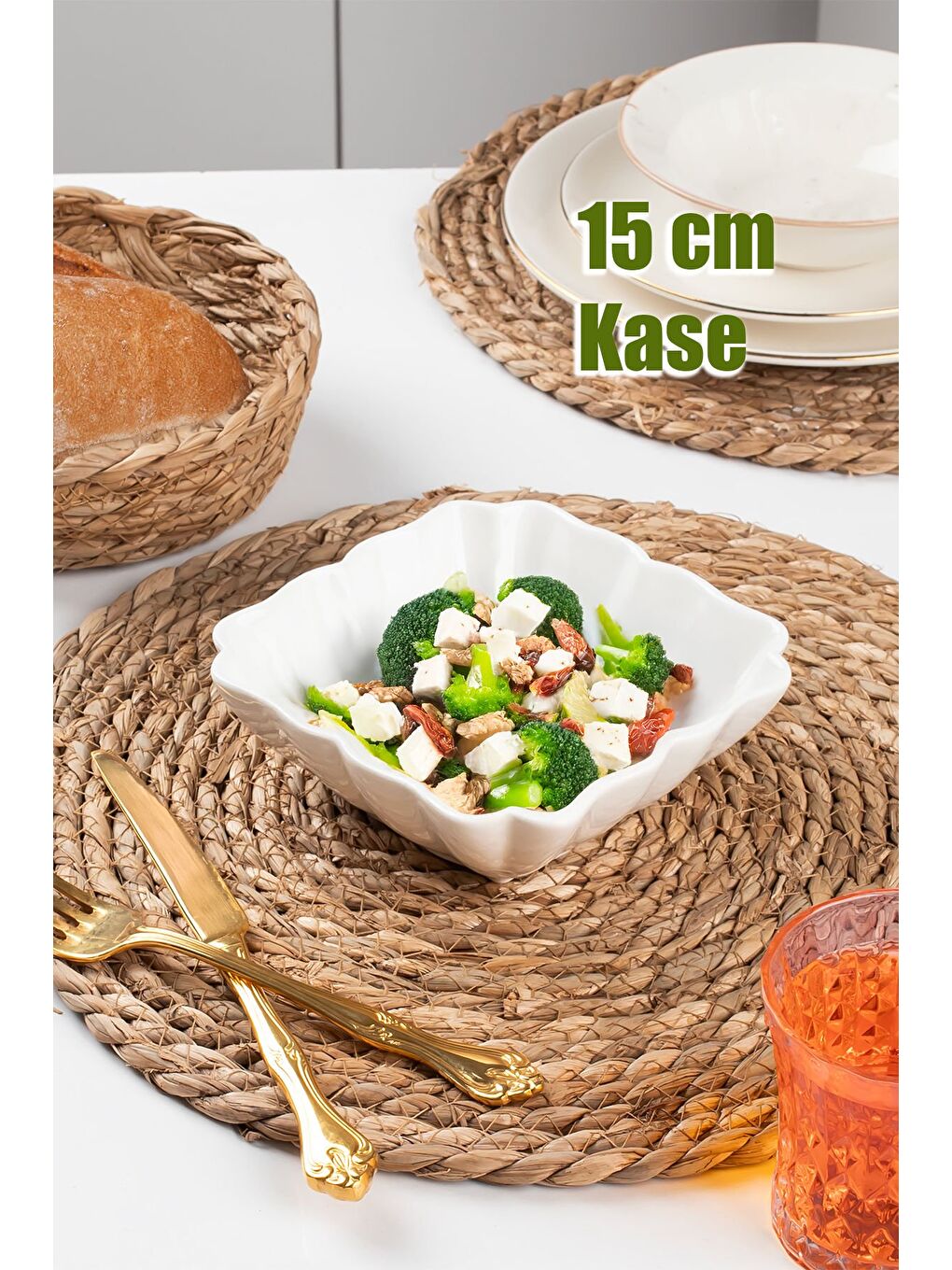 Beyaz Porselen Kase 15 Cm