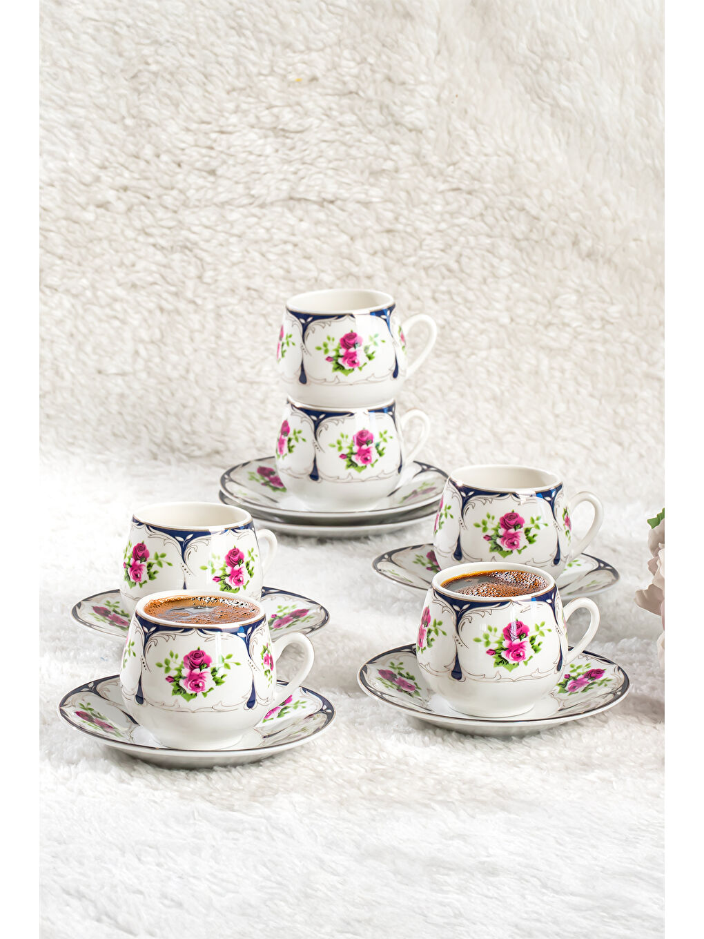 Beyaz 101767 Geısha 6 Kişilik Kahve Fincan Takımı  100ml  Fincanı Seti