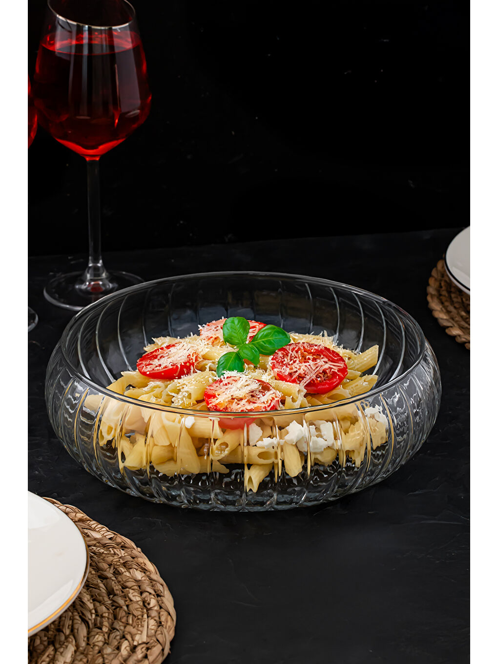 Renksiz RYG7045 El Yapımı Büyük Boy Cam Salata Kasesi Şeffaf 23 cm-8