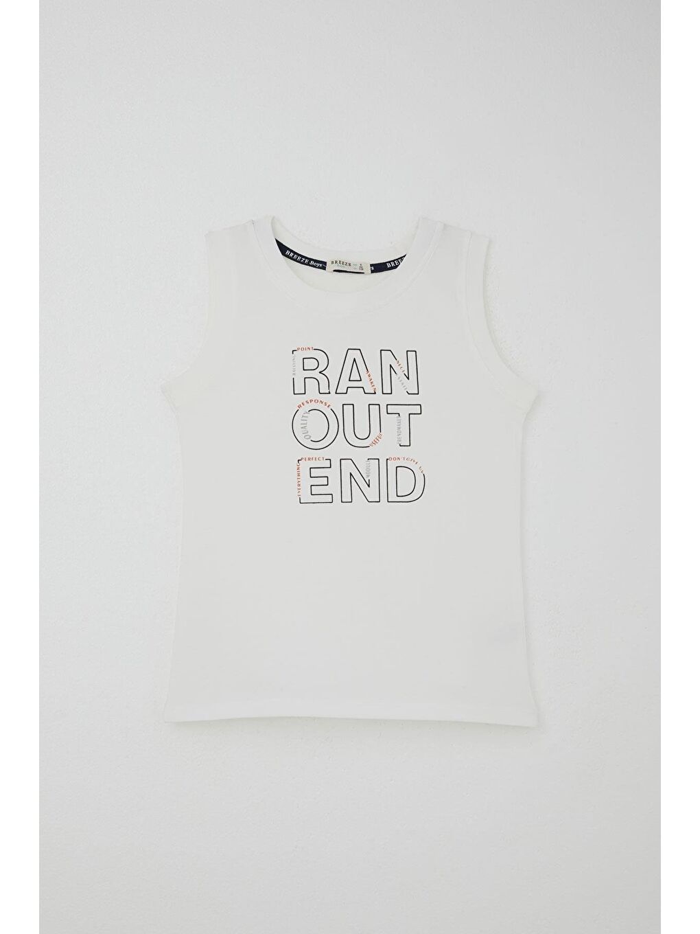 Erkek Çocuk Şortlu Takım Sıfır Kollu Yazı Baskılı Bağcık Aksesuarlı Beyaz (8-14 Yaş)-5