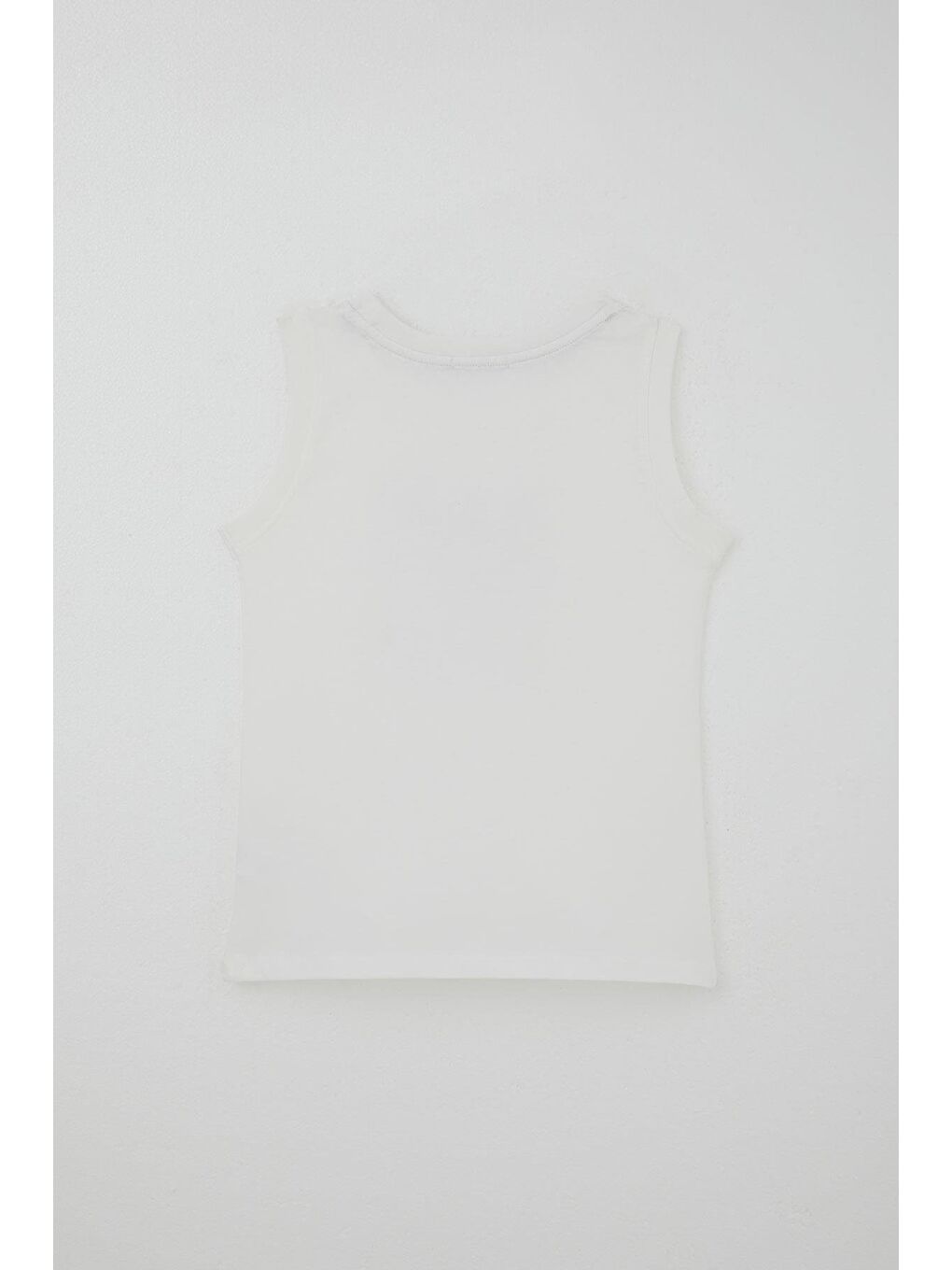 Erkek Çocuk Şortlu Takım Sıfır Kollu Yazı Baskılı Bağcık Aksesuarlı Beyaz (8-14 Yaş)-7