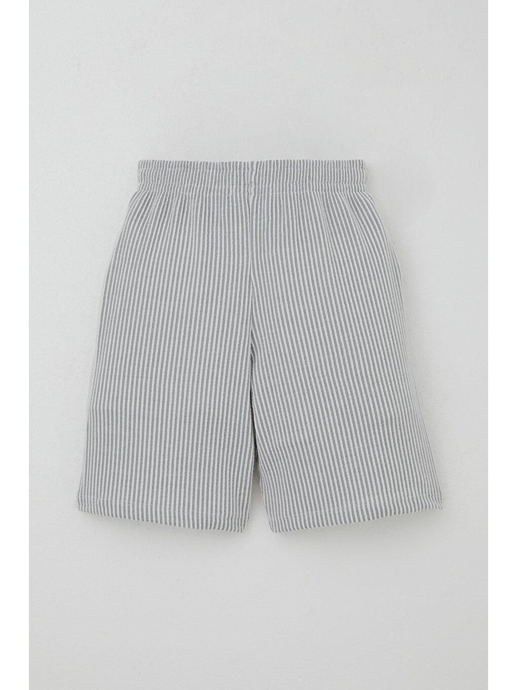 Erkek Çocuk Şortlu Takım Sıfır Kollu Yazı Baskılı Bağcık Aksesuarlı Beyaz (8-14 Yaş)-8