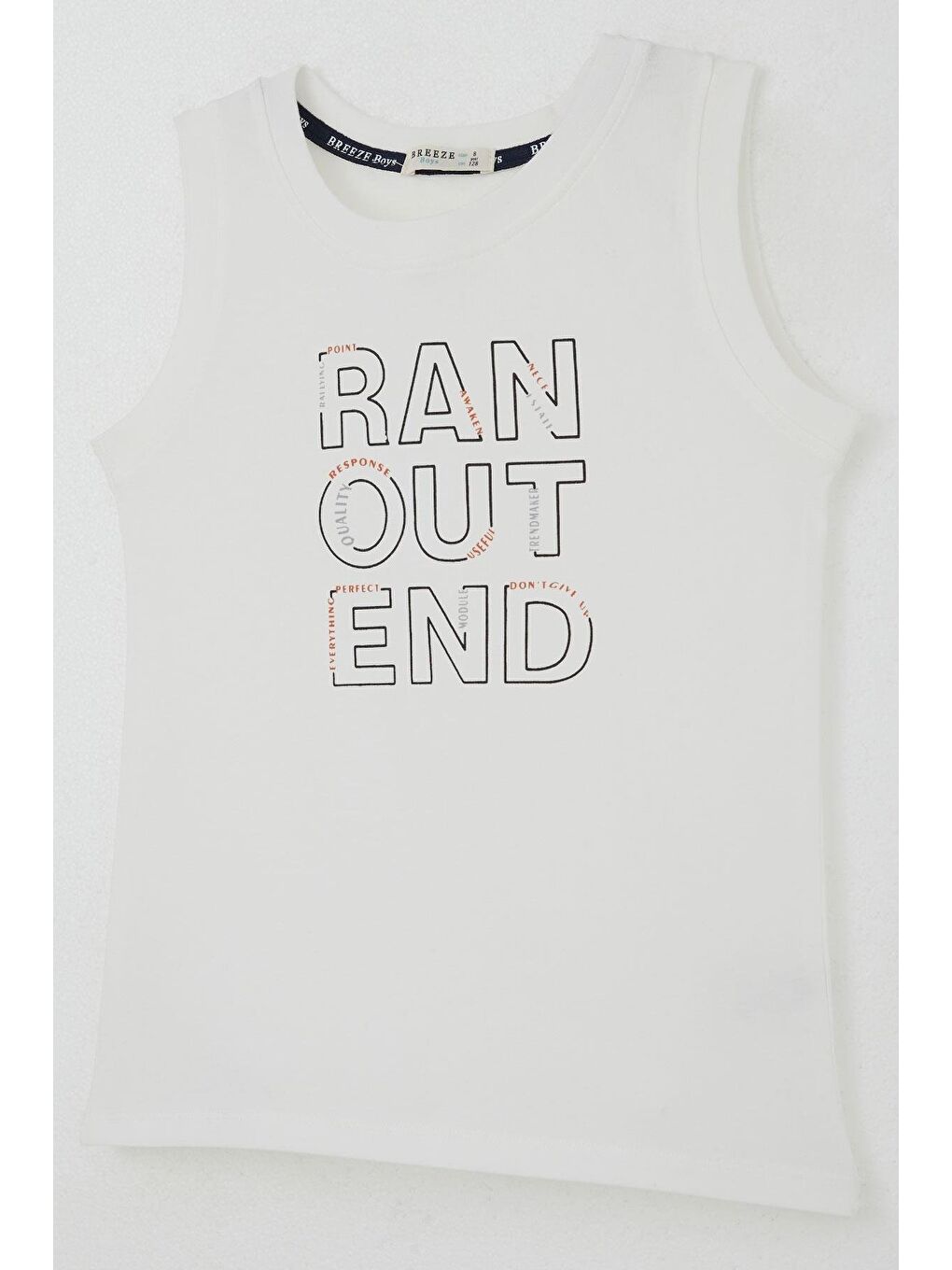 Erkek Çocuk Şortlu Takım Sıfır Kollu Yazı Baskılı Bağcık Aksesuarlı Beyaz (8-14 Yaş)-9