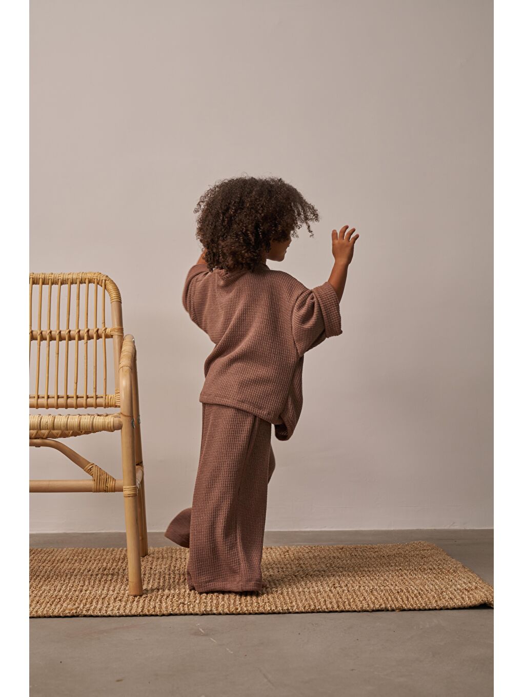 Kahverengi Waffle Bağlamalı Takım-4