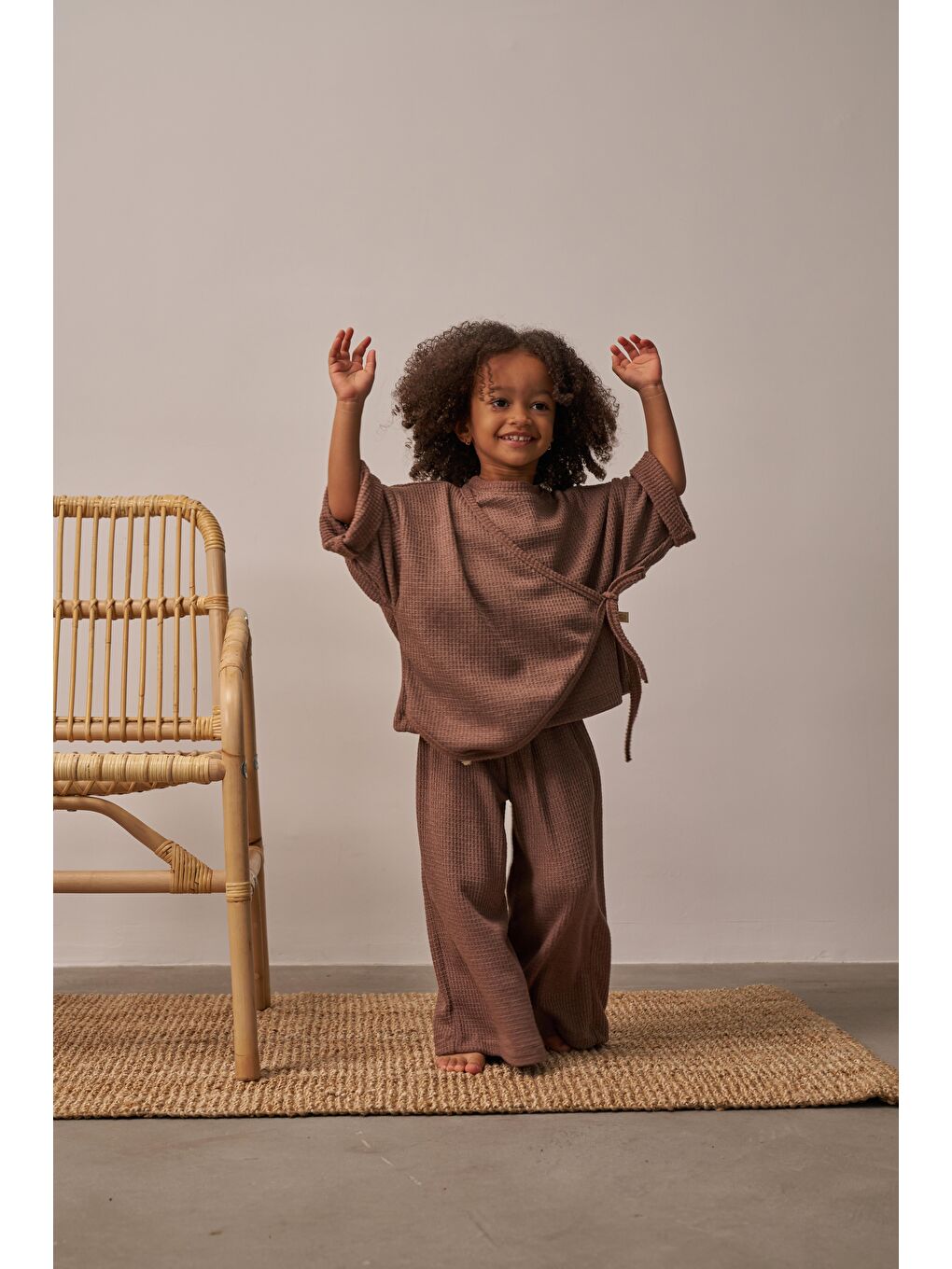 Kahverengi Waffle Bağlamalı Takım-5