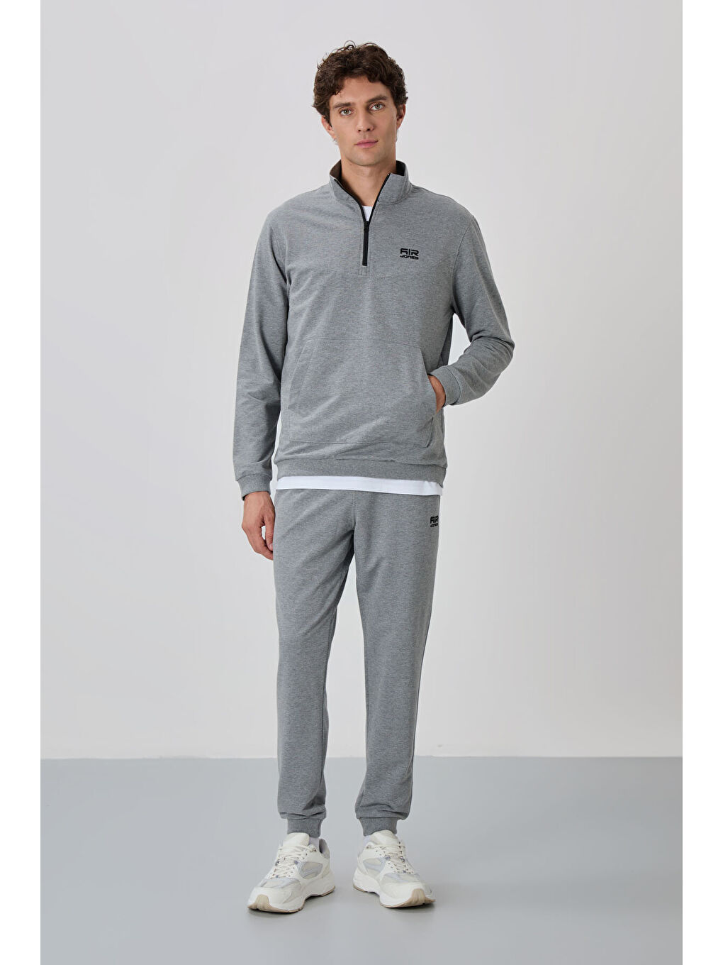 Herbert Gri Melanj  Dik Yaka Eşofman Takım - 85233