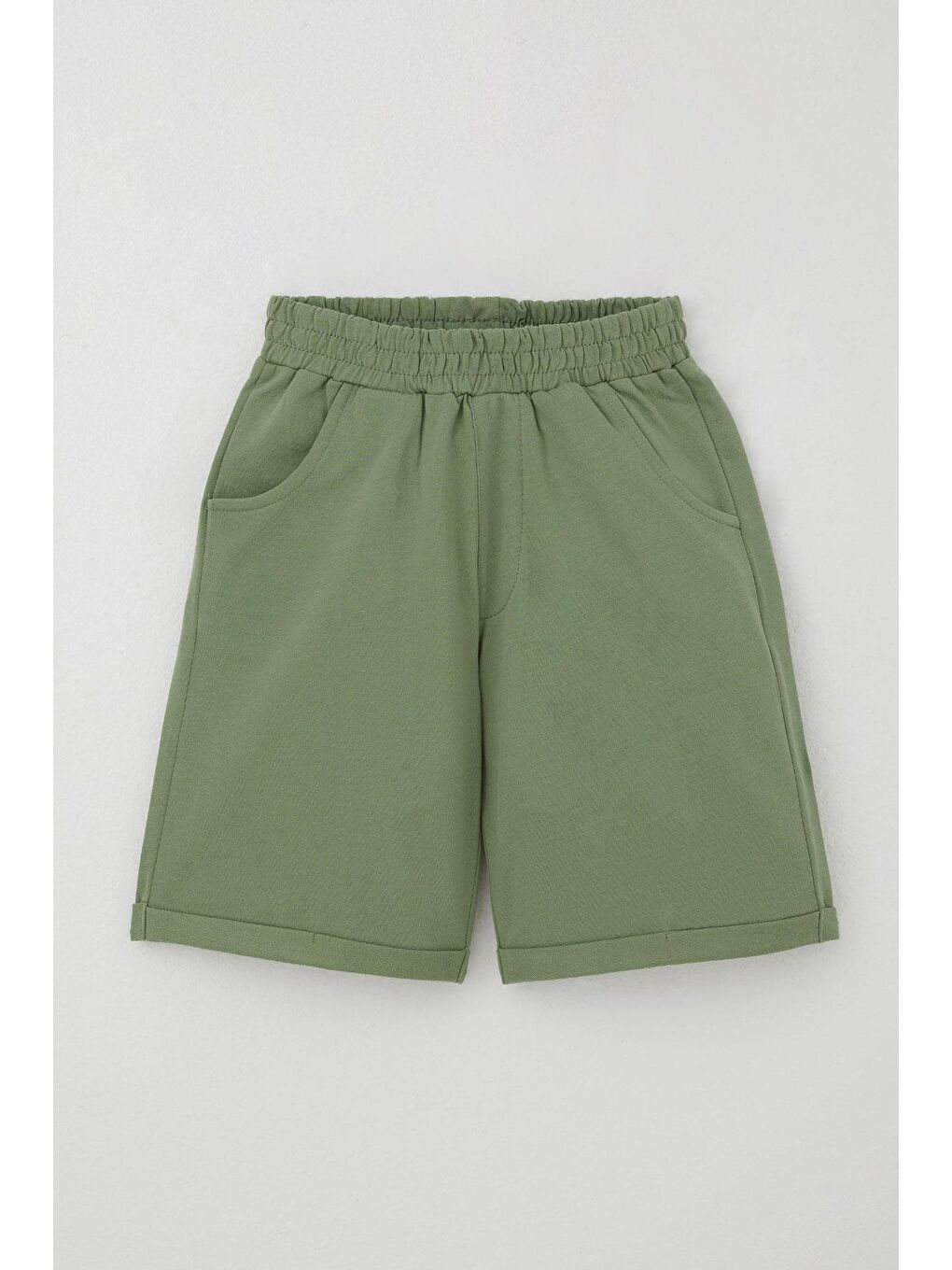 Erkek Çocuk Şortlu Takım Kabartma Yazı Baskılı Ekru (5-10 Yaş)-5