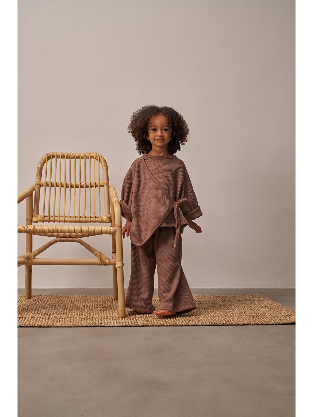 Kahverengi Waffle Bağlamalı Takım-6