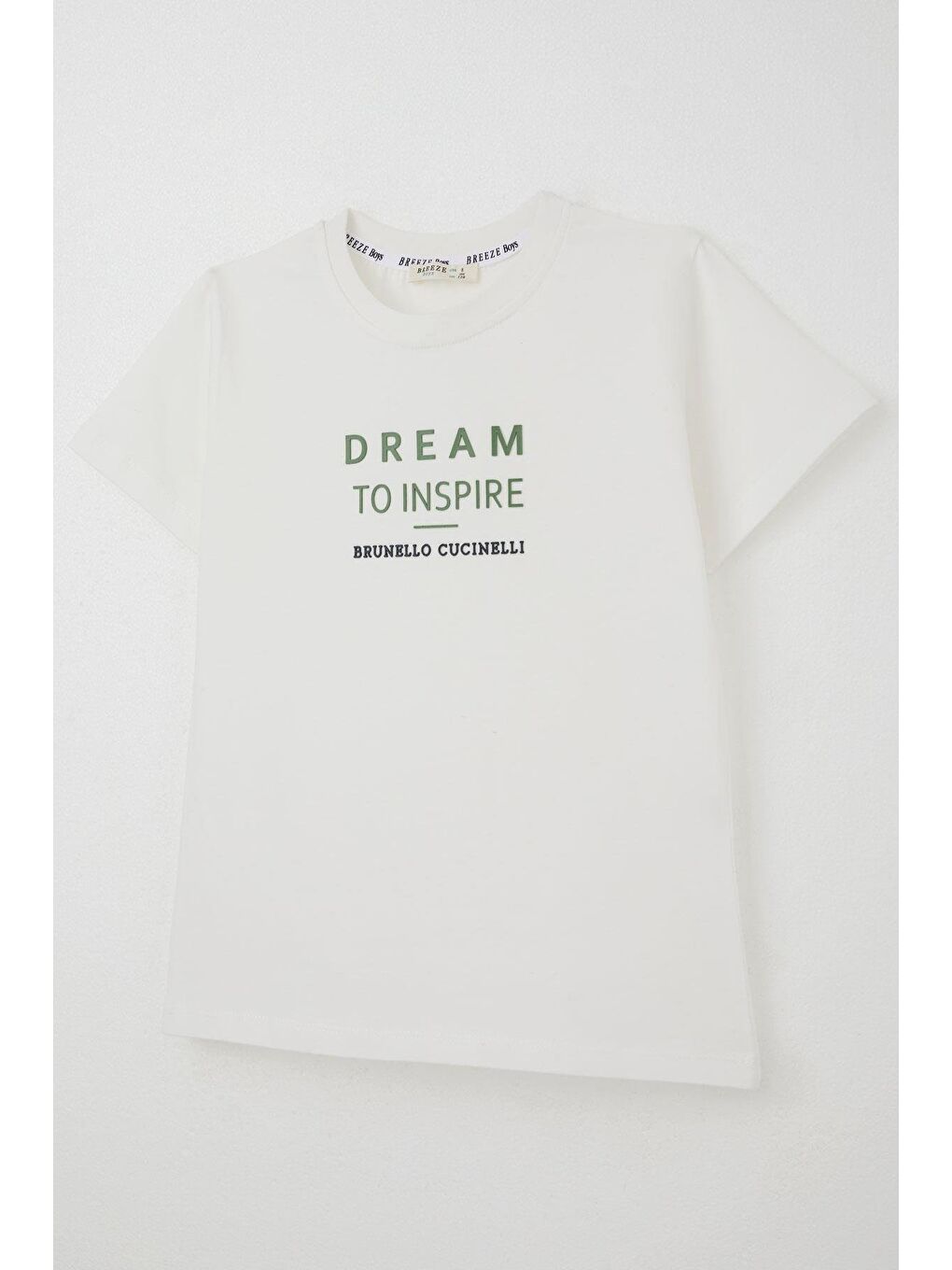 Erkek Çocuk Şortlu Takım Kabartma Yazı Baskılı Ekru (5-10 Yaş)-8