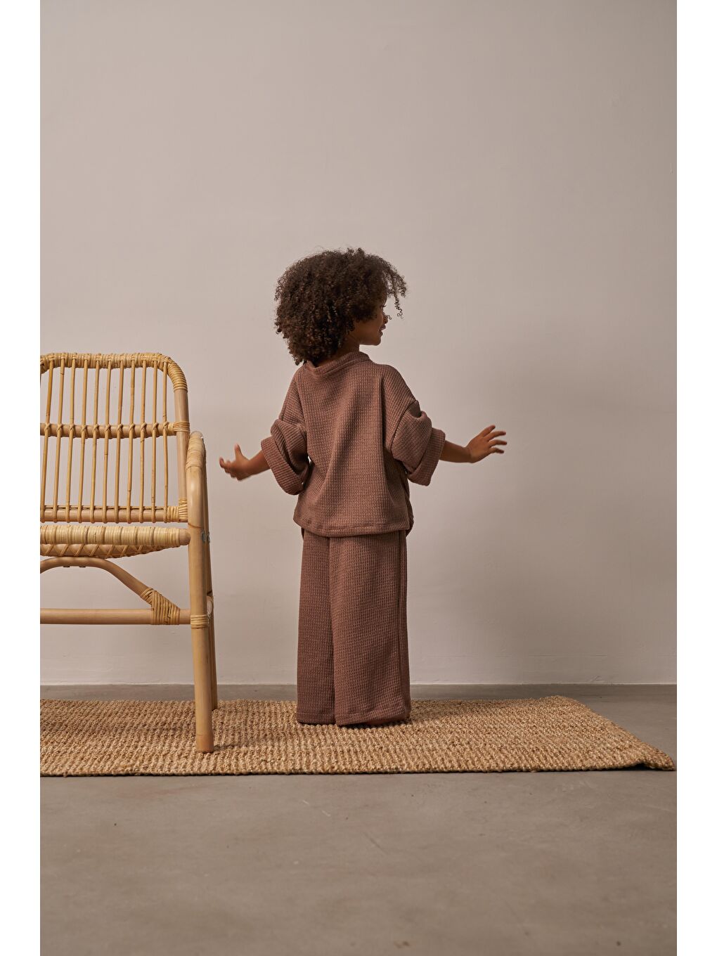 Kahverengi Waffle Bağlamalı Takım-8