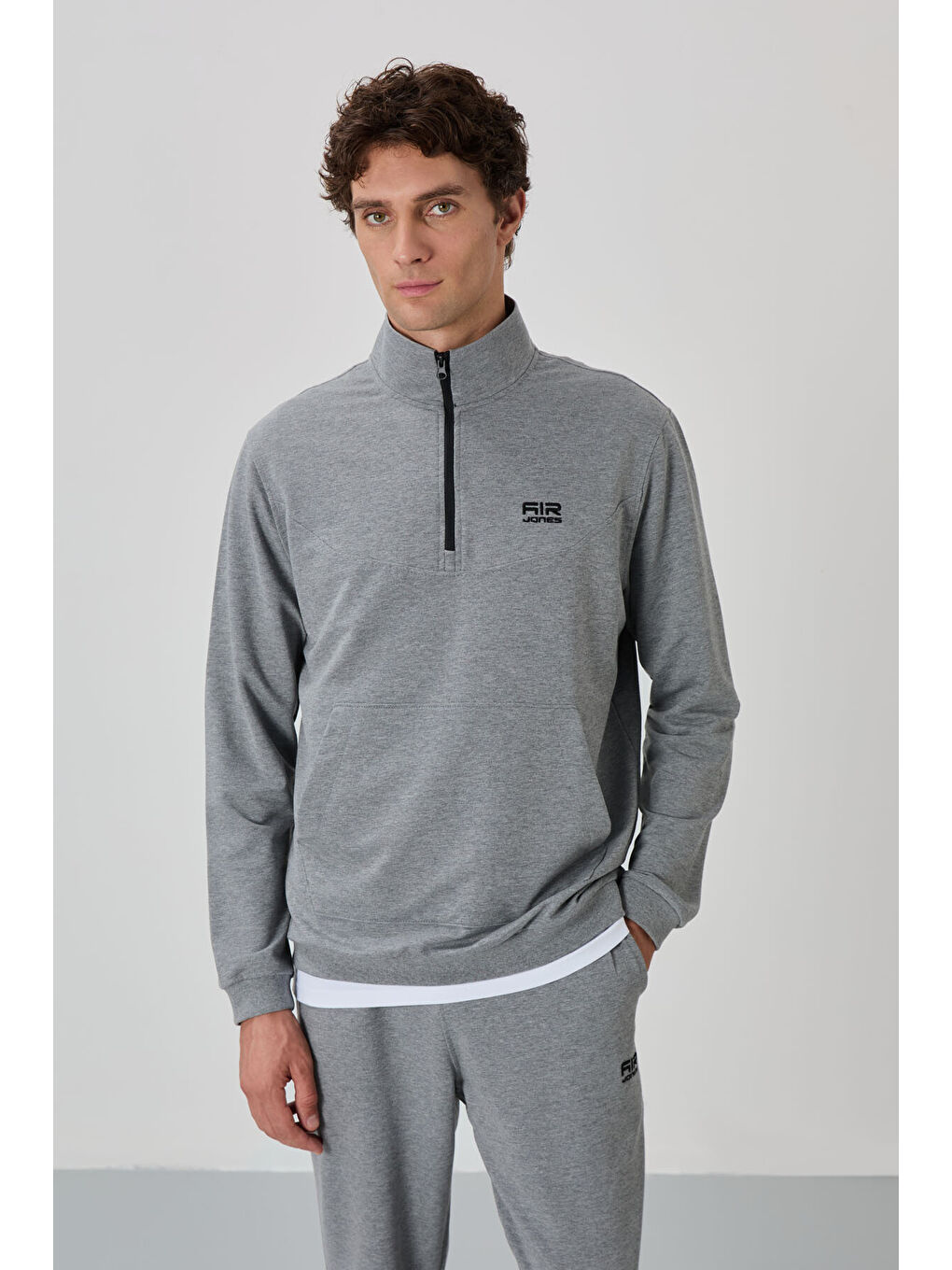 Herbert Gri Melanj  Dik Yaka Eşofman Takım - 85233-3