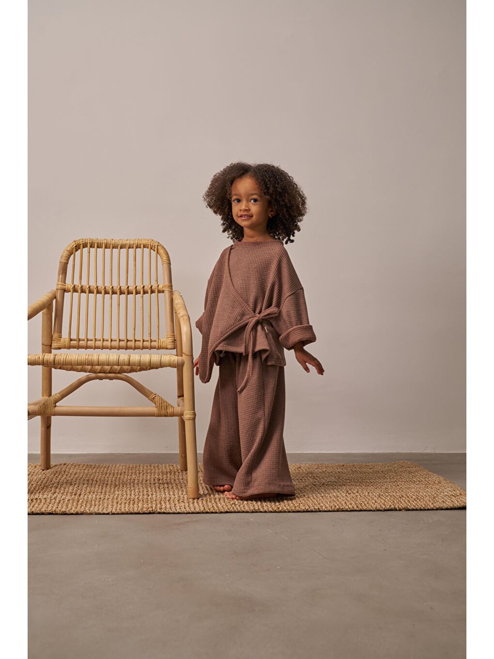 Kahverengi Waffle Bağlamalı Takım-9