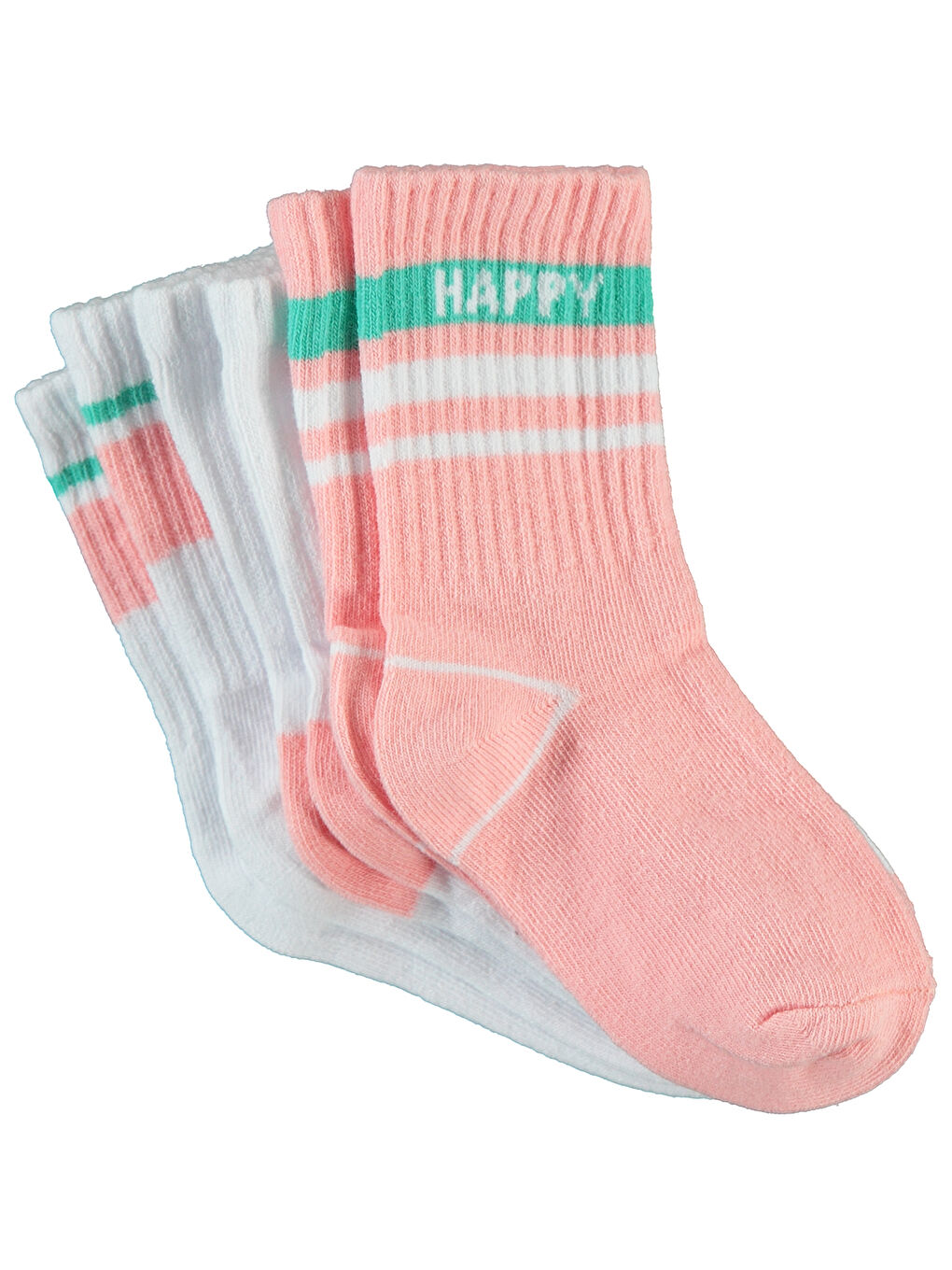 Girls Kız Çocuk 3'lü Soket Çorap 2-12 Yaş Beyaz-1