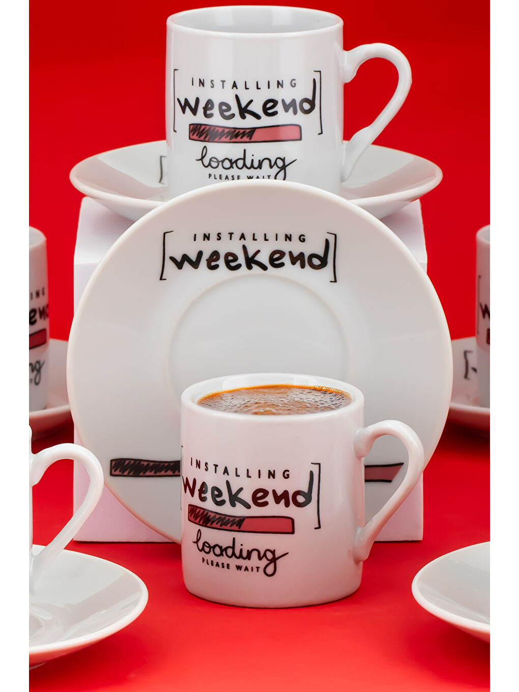 Beyaz 09 Porselen 12 Parça Türk Kahve Fincan Takımı 90ml-2