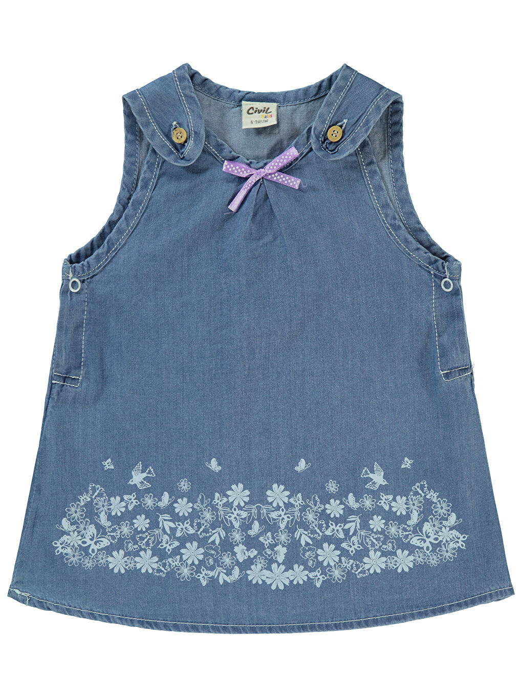 Baby Kız Bebek Elbise 6-18 Ay Mavi