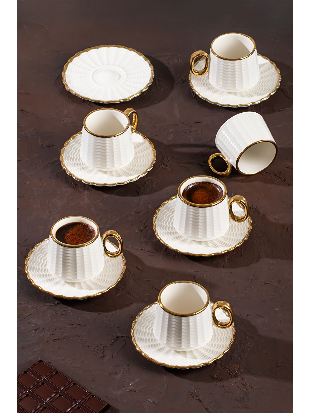 Beyaz 101637 Piero 6 Kişilik Kahve Fincan Takımı  100ml  Fincanı Seti