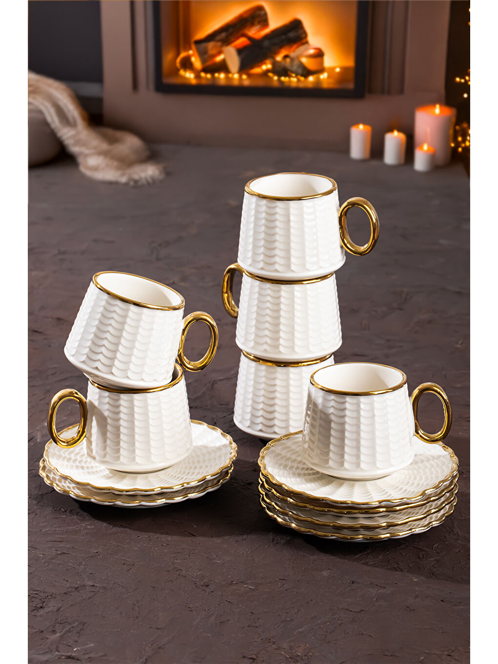 Beyaz 101637 Piero 6 Kişilik Kahve Fincan Takımı  100ml  Fincanı Seti-2