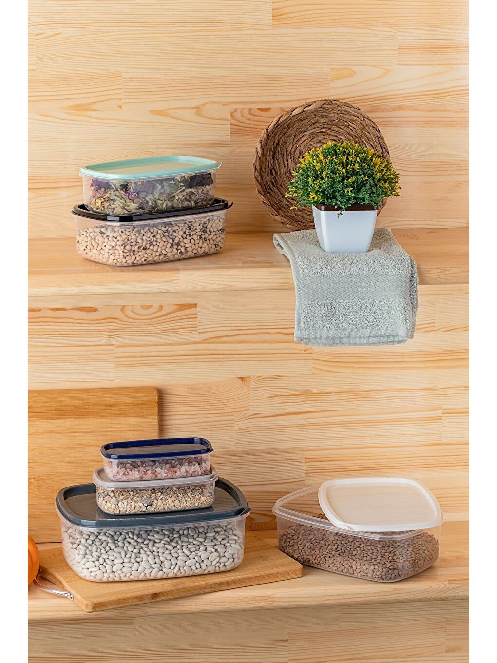 Renksiz 1002 18 Li Derin Dondurucu Mikrodalga Saklama Kabı - Çok Amaçlı Erzak Saklama Kabı Seti-1