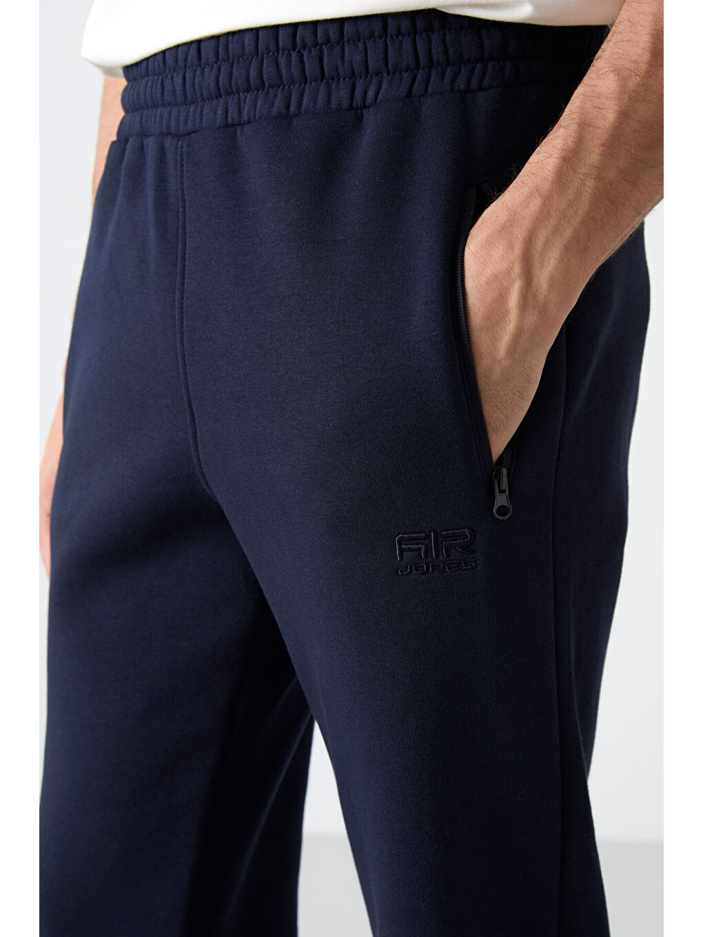 Carlo Lacivert Fermuar Cepli Şardonlu Erkek Eşofman Alt - 84942-2