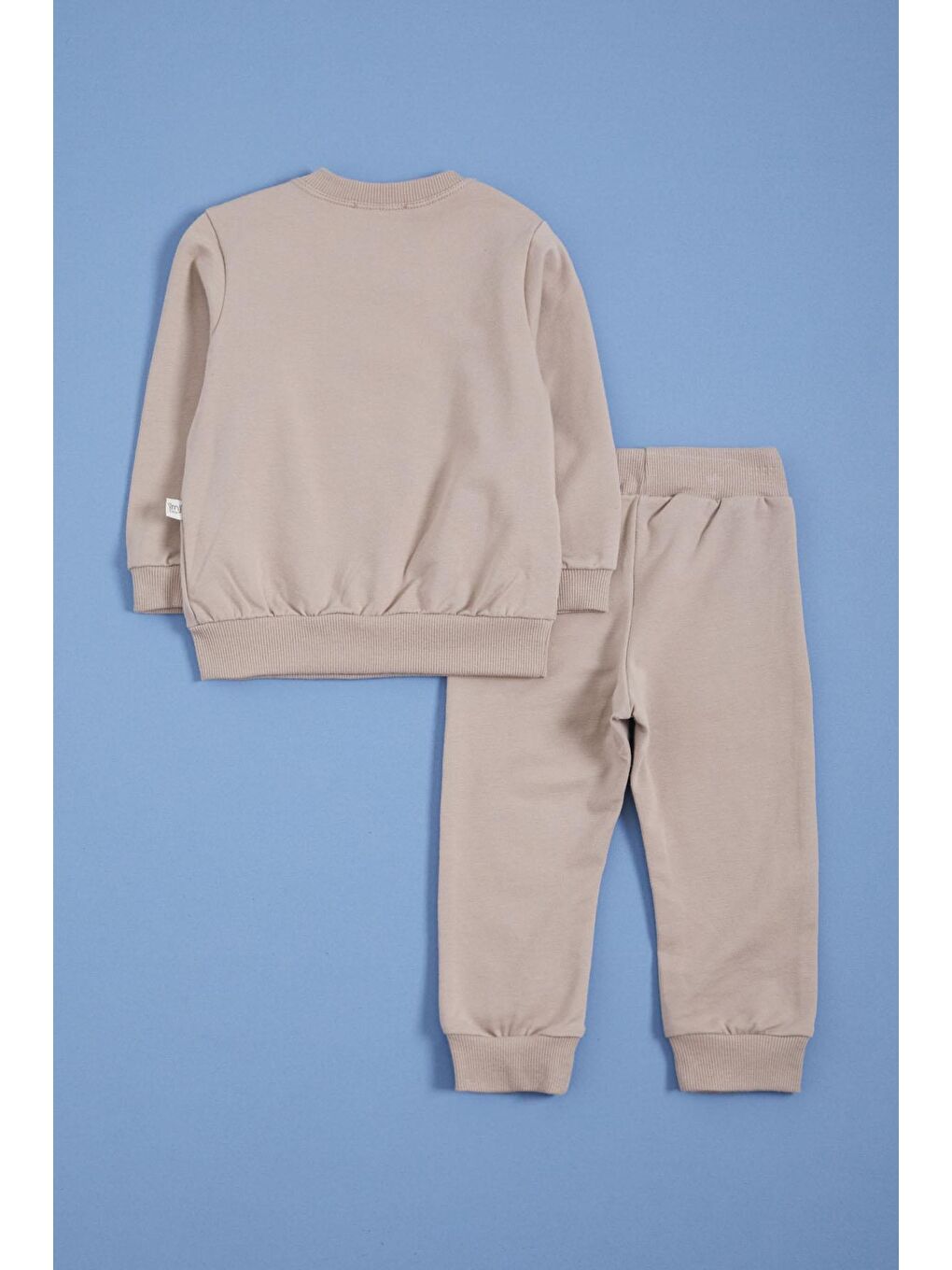 Ekru Krem Papyonlu Ayıcık Detaylı Erkek Bebek Takımı 16138-2