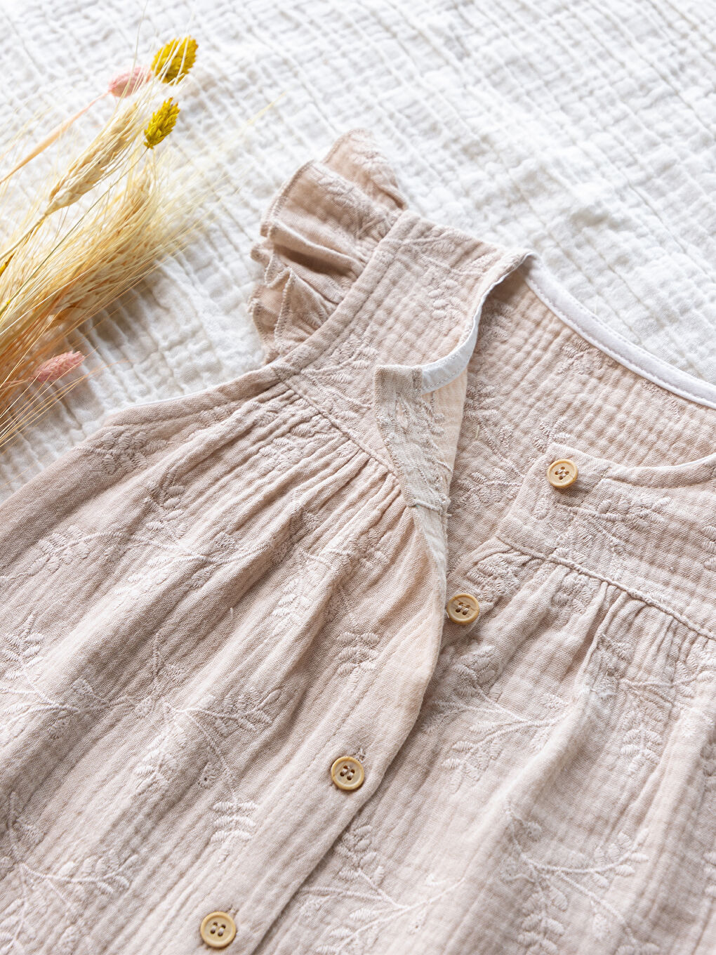 Kahverengi Baby Kız Bebek Patiksiz Tulum 6-18 Ay Sütlü Kahve-2