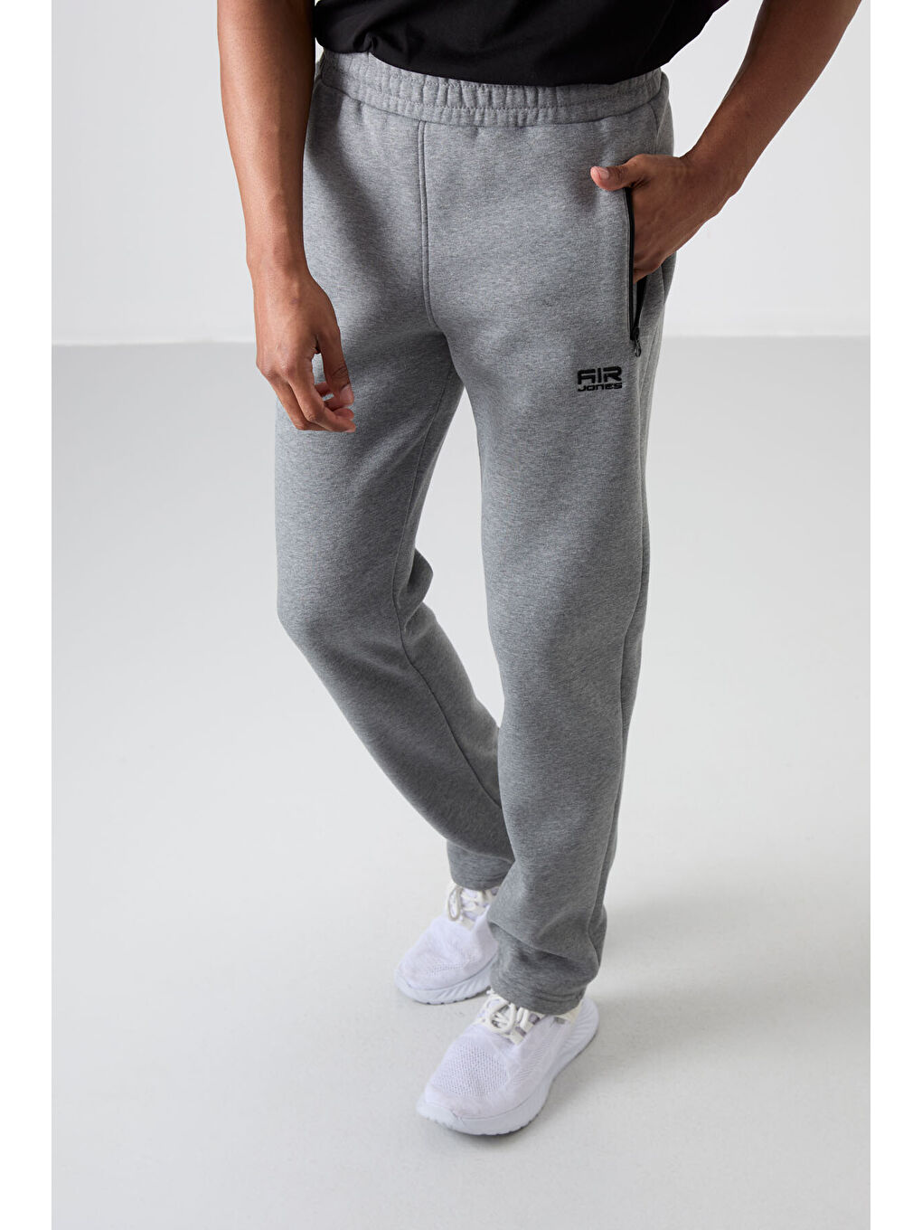 Carlo Gri Melanj Fermuar Cepli Şardonlu Erkek Eşofman Alt - 84942-1