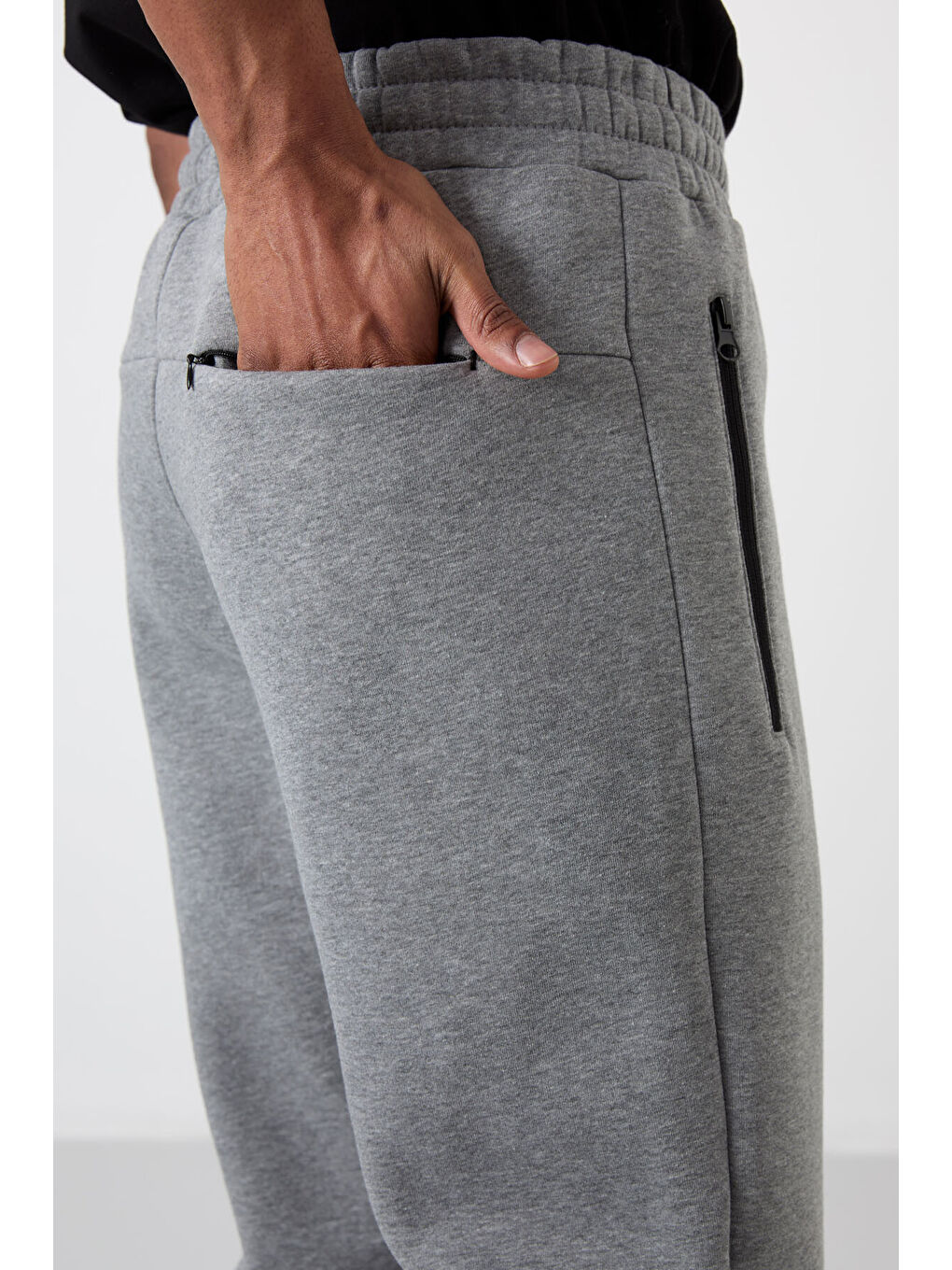 Carlo Gri Melanj Fermuar Cepli Şardonlu Erkek Eşofman Alt - 84942-2