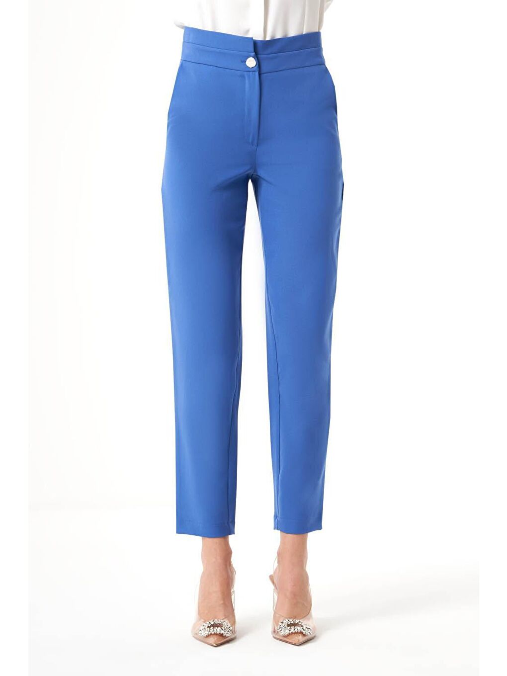 Kat Kemerli İndigo Pantolon-3