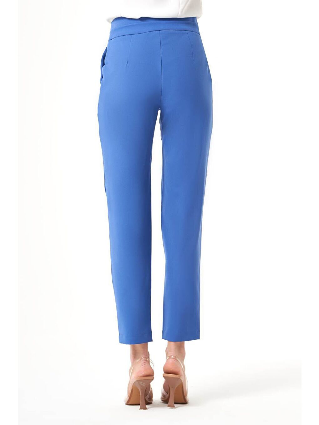 Kat Kemerli İndigo Pantolon-5