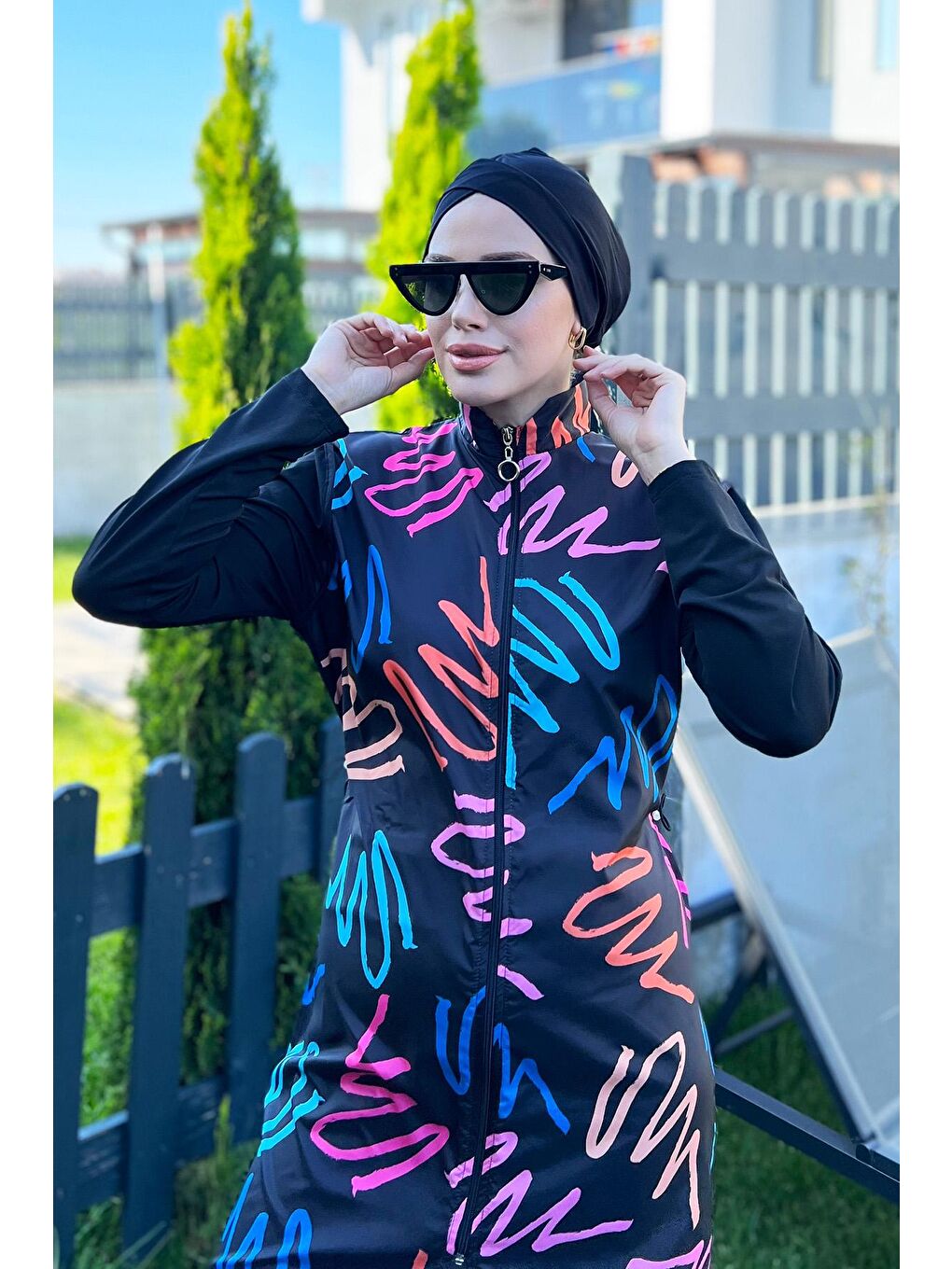 Remsa Mayo Siyah Tam Kapalı Mayo R4402 Neon - 5