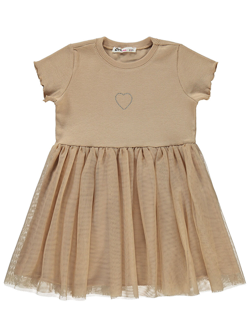 Ekru Girls Kız Çocuk Elbise 2-5 Yaş Yulaf Sütü