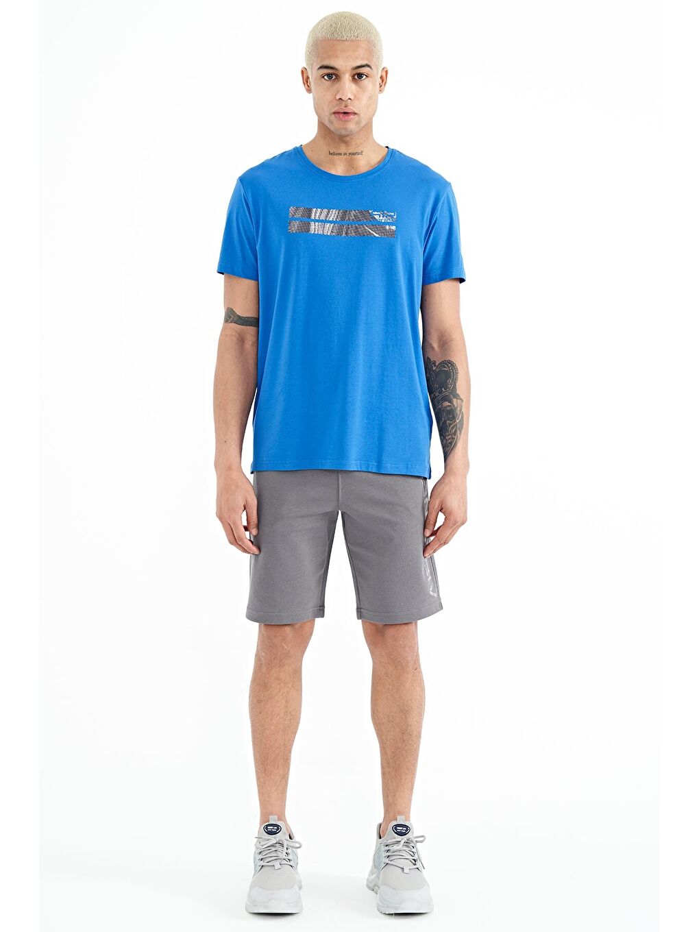 Alva Koyu Gri Baskılı Erkek Şort - 81245-2