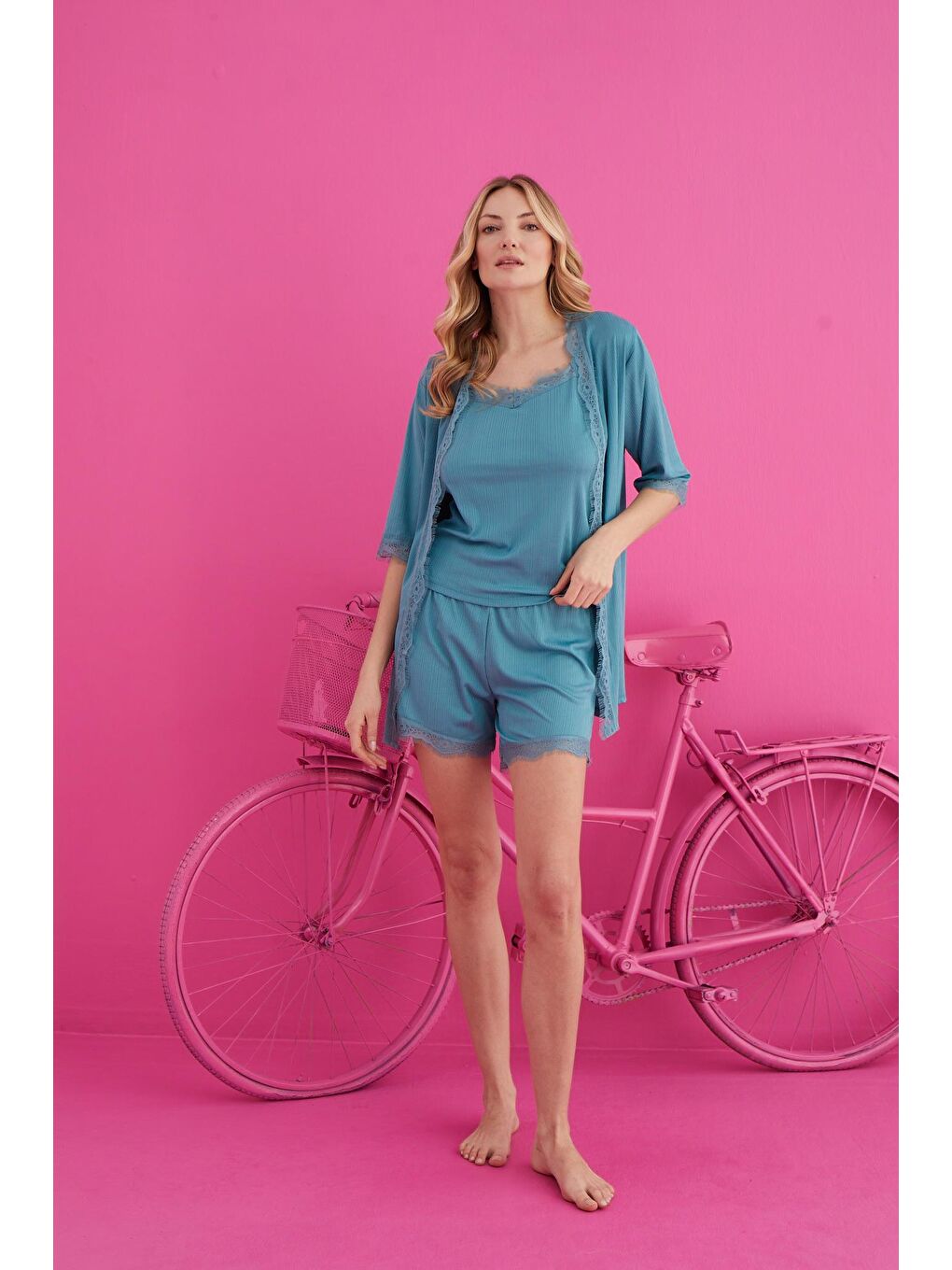 Mavi Pegasus Sabahlık Şort Takım 4103-4-1