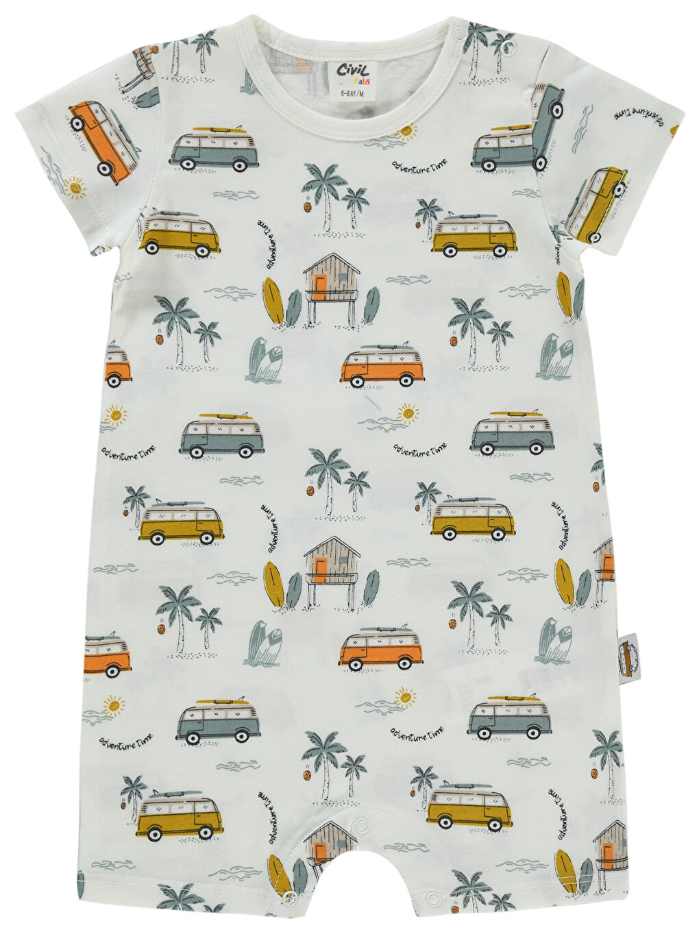 Baby Erkek Bebek Patiksiz Tulum 6-18 Ay Ekru