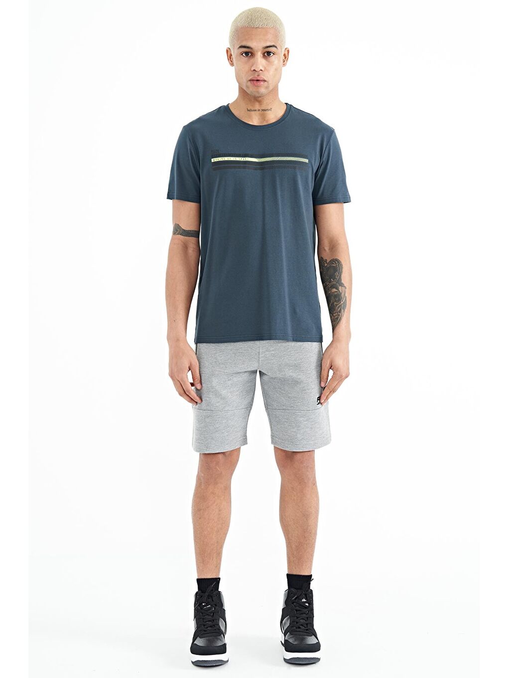 Alec Gri Melanj Standart Kalıp Erkek Şort - 81243-2