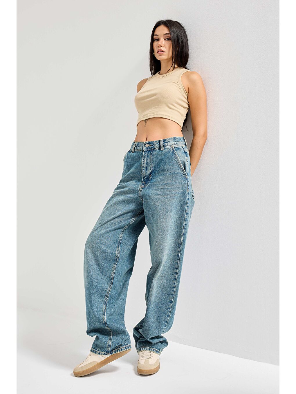 Mavi Kadın Tint Skater Fit Bol Kesim Denim Pantolon-3