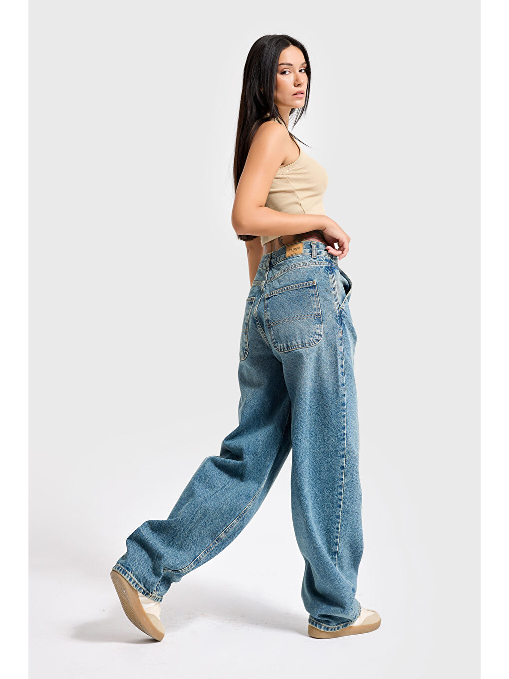 Mavi Kadın Tint Skater Fit Bol Kesim Denim Pantolon-4